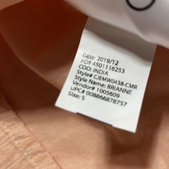 Ella‎ Moss Pink Brianne Eyelet Xxl Peach Short Sleeve Ruffle Blouse S Coquette - Picture 11 of 11